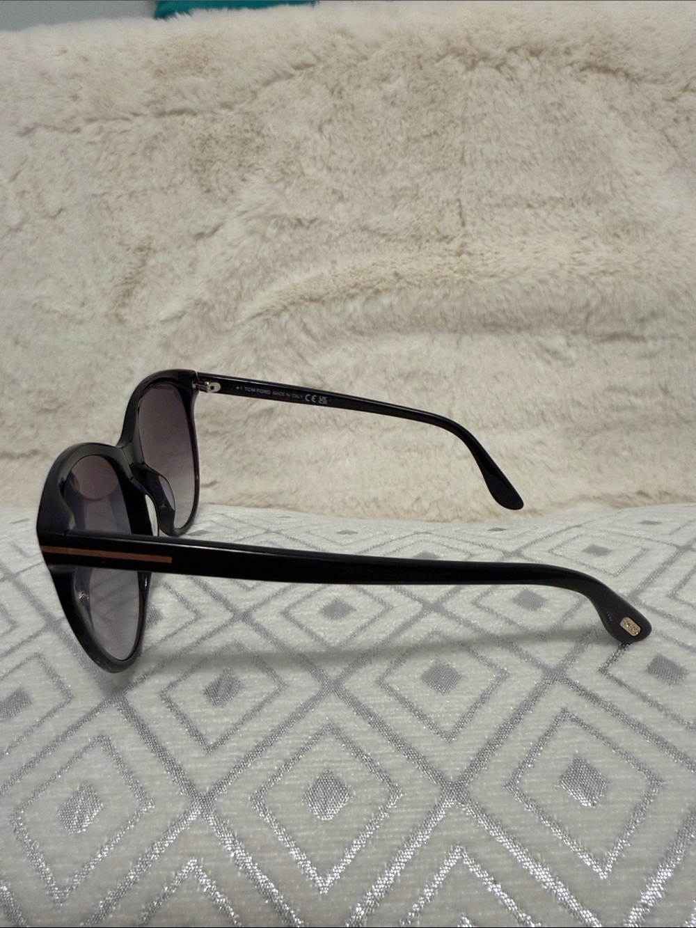 Tom Ford Black Frame Sunglasses with Gray Gradient Lenses - Picture 4 of 6